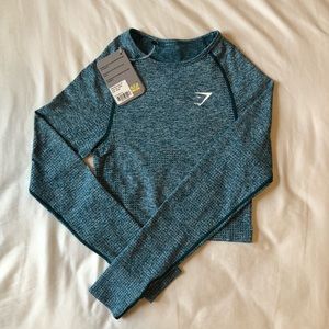 Gymshark Vital Seamless Crop in deep teal -HOLD